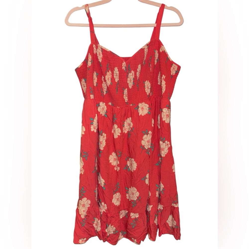 Torrid Coral Floral lightweight challis mini dress- 3X